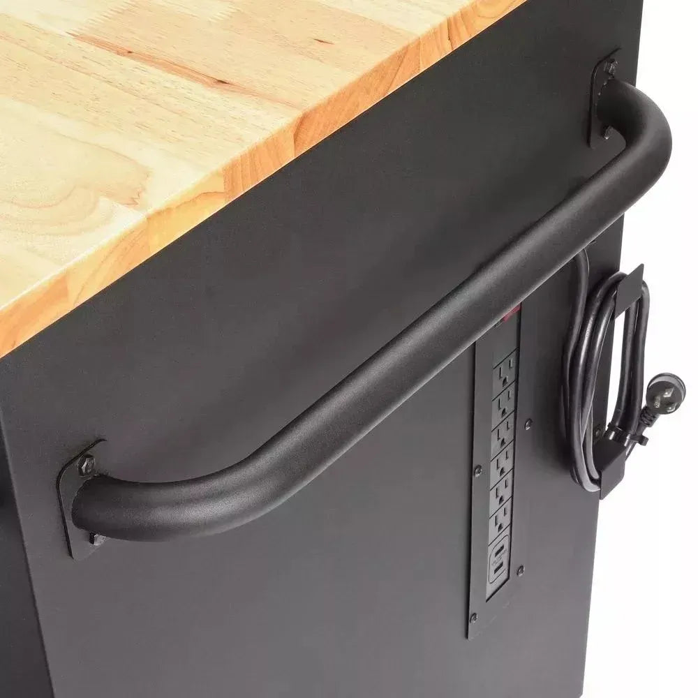 Tool Storage 72 in. W Standard Duty Gloss Black Mobile Workbench Tool Chest