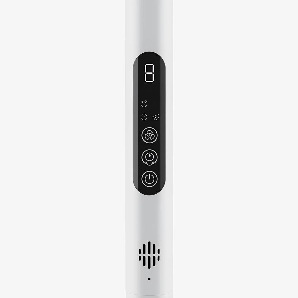 AirFlo™ Slim 43" Hybrid Pedestal Fan - Ultra- Quiet Air Circulator - White